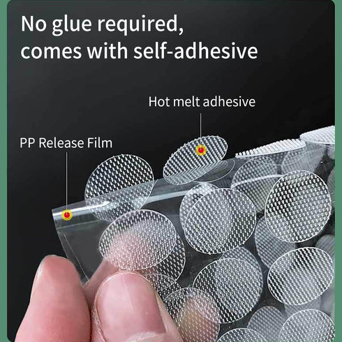 Self Adhesive Dots,600 Pcs (300 Pairs) 0.78"/20 mm Diameter Transparent Sticky Back Thin Clear Dots with Adhesive,Hook & Loop Dots with Waterproof...