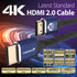Fosmon HDMI 2.0 Cable 4K@60Hz 10ft, Premium Certified in-Wall CL3 Rated, 18Gbps Super High Speed, HDR, HDCP 2.2/1.4, 3D, ARC, 30AWG Cotton Braided...