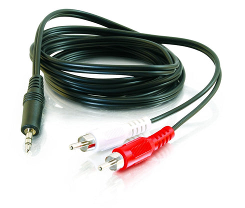 C2G/Cables To Go Legrand - C2G 3.5MM to RCA Y-Cable, 6 Foot Y Splitter Audio Cable RCA, Male to Male 3.5MM to RCA Audio Cable, 1 Count, C2G 40423...