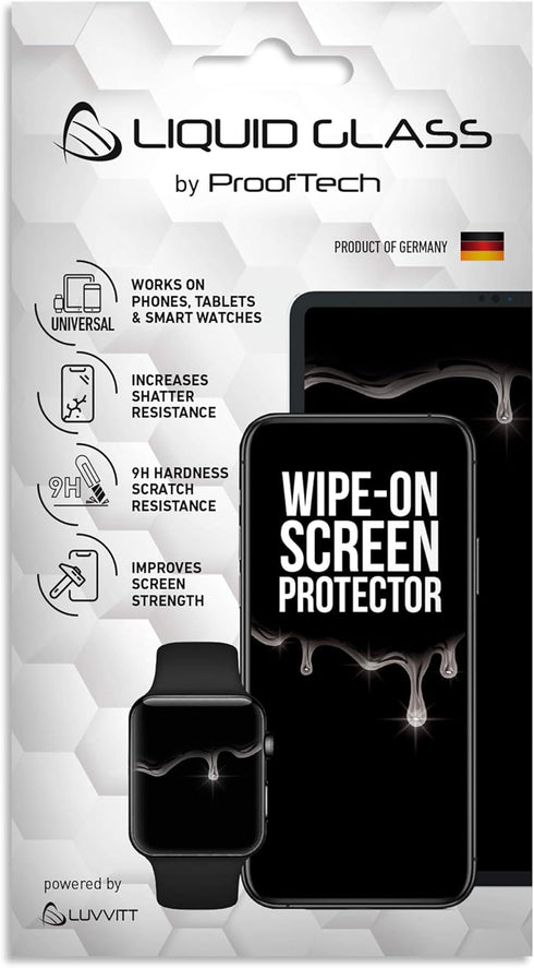 LUVVITT Liquid Glass Screen Protector Scratch and Shatter Resistant Wipe On Nano Protection for All Phones Tablets Smart Watches - Universal...