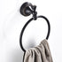 Oil Rubble Bronze Brass Bath Towel Ring, Wall Mounted Black Bathroom Hardware Accessories, Pattern Carving Design...