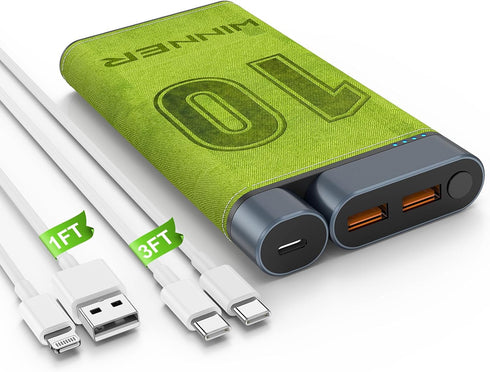 Portable Charger, Power Bank with Cords, 10000mAh/22.5W Battery Pack with USB C Input?Output, Travel Battery Charger Fast Charging for iPhone 15/1...