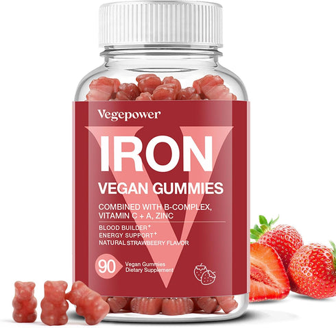 Iron Gummies Supplements for Women & Kids - Multivitamin with Iron for Blood Builder, Great Tasting Iron Gummy Vitamins with Vitamin C for Max Abs...