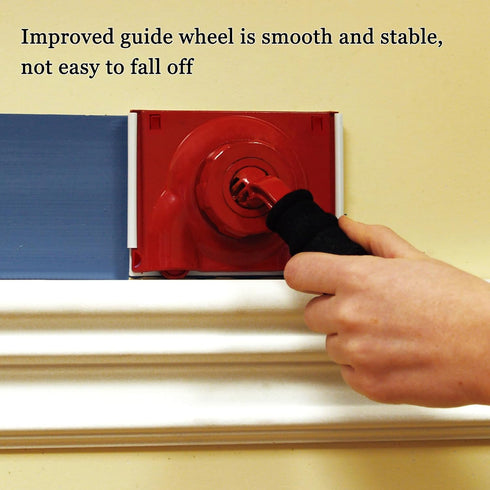Upgraded Guide Wheel Construction Paint Trimmer with 2 Replacement Pads, Wall Paint Trimming Tool, Edge Painting Tool, Wall and Ceiling Corner Pad...