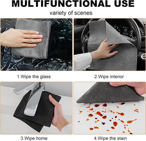5pcs Thickened Magic Cleaning Cloth, Microfiber Magic Streak Free Miracle Cleaning Cloth, Reusable Glass Microfiber Cleaning Rag, All-Purpose Micr...