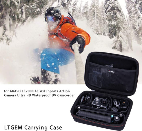 L LTGEM Camera Travel Case Compatible with AKASO EK7000 / EK7000 Pro / V50 / V50X / Brave 7 / Brave 7 LE/Brave 4 / Brave 4 Pro/Brave 4 Elite Camer...