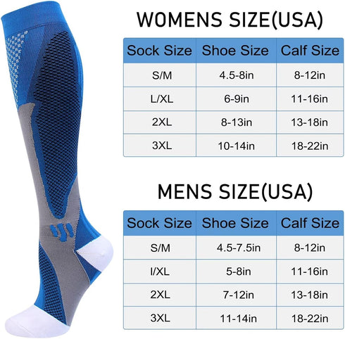 4 Pairs Compression Socks for Men and Women Compression Stockings L/XL...