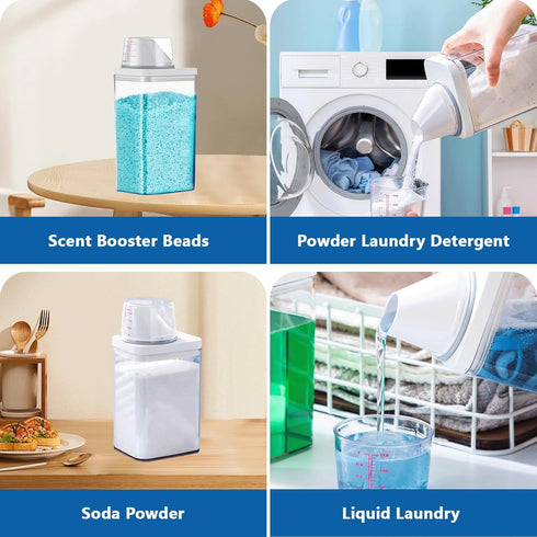 Laundry Detergent Dispenser, 38.7 oz Liquid Detergent Dispenser, Laundry Soap Dispenser, Plastic Detergent Container for Laundry Room/Powder/Fabri...