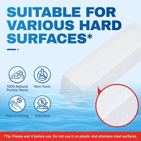 Vacplus Toilet Brush - Toilet Bowl Cleaners with Extra Long Handle, 100% Pumice Stone for Toilet Cleaning, Remove Limescale, Rust, Cleaning Suppli...