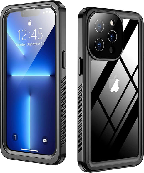 Designed for iPhone 13 Pro Case Waterproof, Full Body Cover with Built in Screen Protector Heavy Duty Shockproof IP68 Waterproof Case (Black)...