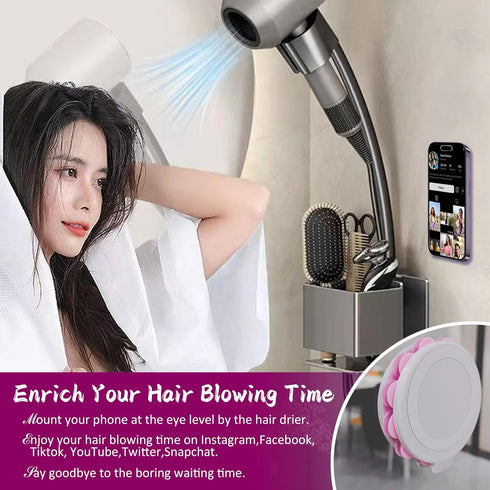 Silicone Suction Cup Phone Mount, Magnetic Silicone Suction Phone Case Stand, Hands Free Mirror Shower Phone Holder, Perfect for Selfies and Video...