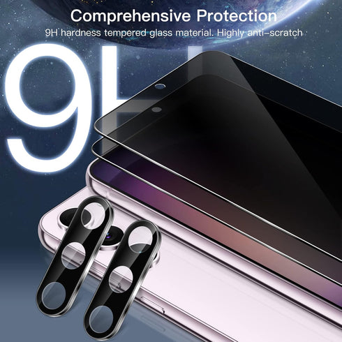 JETech Privacy Screen Protector for Samsung Galaxy S23+ / S23 Plus 5G 6.6-Inch with Camera Lens Protector, Anti-Spy Tempered Glass Film, Fingerpri...