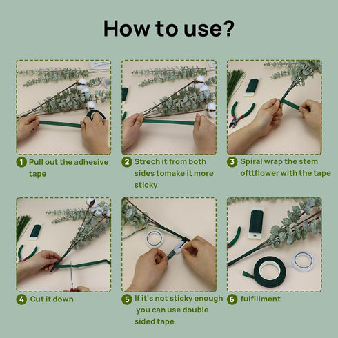 Floral Arrangement Kit, Floral Tape and Floral Wire Boutonniere Kit, 26 GaugeStem Wire, 22 Gauge Floral Wire, Wire Cutter Flower Bouquet Accessori...