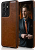 LOHASIC for Galaxy S21 Ultra Case, 5G Premium Luxury Leather Business Slim Fit Style Classic Full Body Protective Cover Phone Men Cases for Samsun...