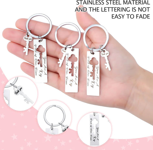 Misdary 72 Pcs Team Appreciation Gifts Thank You Keychain Bulk with Card Organza Bag for Coworkers Employee Staff Teacher Nurse Volunteer Team...