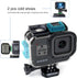 60M/196FT Waterproof Housing Case for GoPro Hero 8 Black, Dual Cold Shoe Slots Protective Underwater Diving Housing Shell for GoPro Hero 8 Black A...