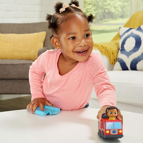 VTech CoCoMelon Go! Go! Smart Wheels Nina’s Fire Truck and Track...