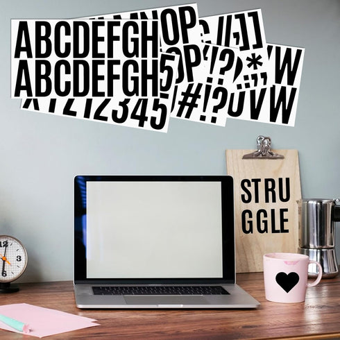 400 Pieces Black Letter Stickers 24 Sheets Large Letter Stickers 2.5 Inch Self Adhesive Number Alphabet Stickers Waterproof for Bulletin Board Let...