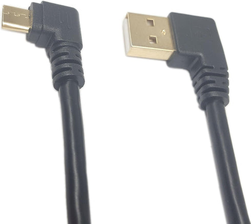 SinLoon Micro USB Cable 90 Degree Right Angle Gold Plated 5 Pin Micro USB Male Cable to USB 2.0 Syncing Data Charge Cable, Hi-speed Cable (BLACK 6...