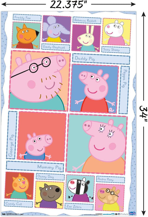 Trends International Peppa Pig Grid Wall Poster 22.375" x 34"...