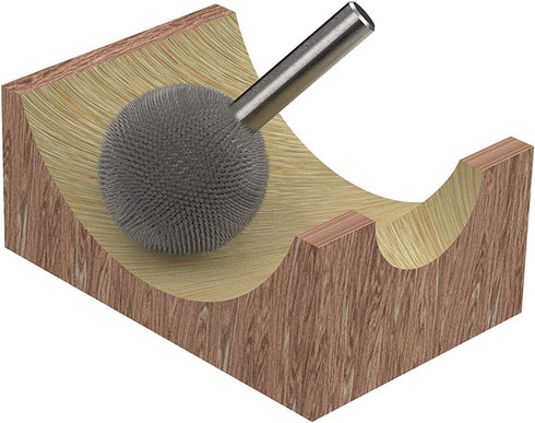 Kutzall Original Sphere Rotary Burr, 1?8" Shaft, Fine - Woodworking Attachment for Dremel, Foredom, DeWalt, Milwaukee Tools. Abrasive Tungsten Car...