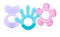 Nuby 3 Step Soothing Teether 3 Piece Set- Front, Middle, Back Teeth Teething- Pink/Purple, 3 m+...