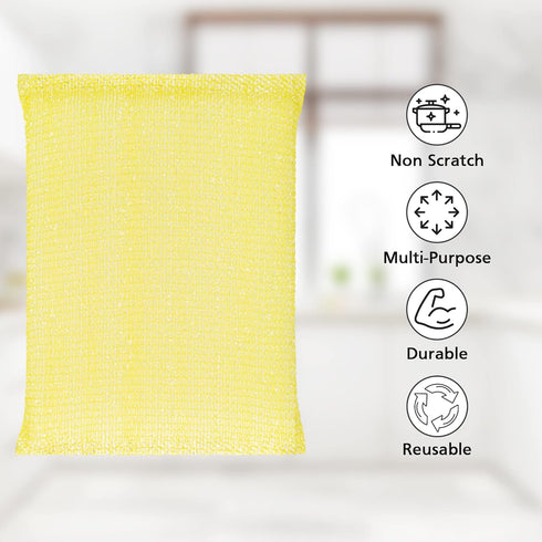 DecorRack 8 Multipurpose Scouring Pads, Non-Scratch Cleaning Sponge for Kitchen, Bathroom, Pots, Pans, and Dishes (8 pack)...