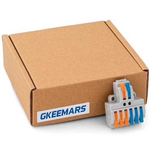 GKEEMARS 10 Pcs Lever Wire Connectors, Quick Wiring Cable Connector Push-in Conductor Terminal Block (2 in 6 Out)...