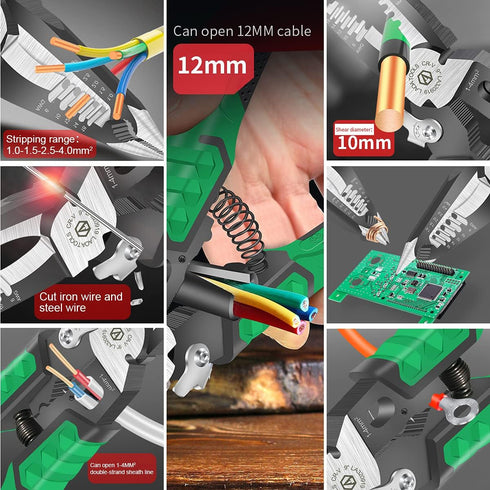 LAOA Needle Nose Pliers Electrician Pliers Wire Stripper Wire Stripper Tool,9-in-1 Multifunctional for Clamping,Tightening Screws,Stripping Wires,...