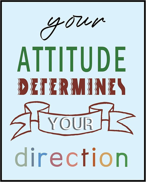 Posterizer 1 pcs-Your Attitude Determines Your Direction Therapy Office Decor-Motivational & Inspirational Art-Gift for Men Women Entrepreneur Tee...