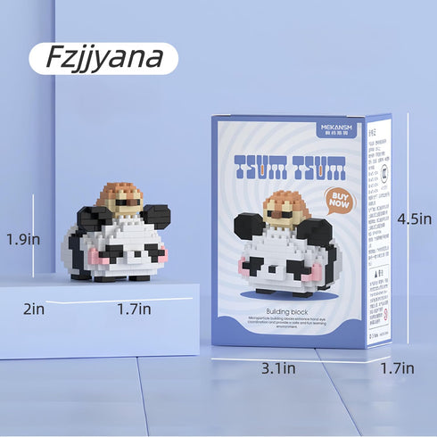 Cute panda building blocks (set of 4) Panda mini building block sets are all individually packaged adult building block toys children's surprise g...