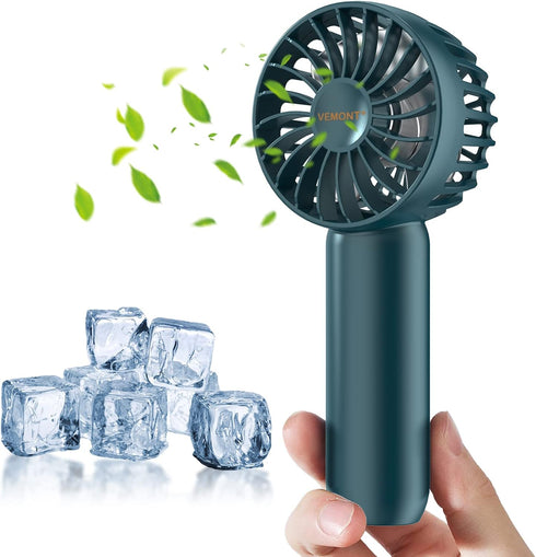 VEMONT Handheld Fan, Mini Portable Hand Fan with 2500mAh Rechargeable Battery,Personal Pocket Hand Held Fan with 3 Speeds(3-10H Working Time),Supe...