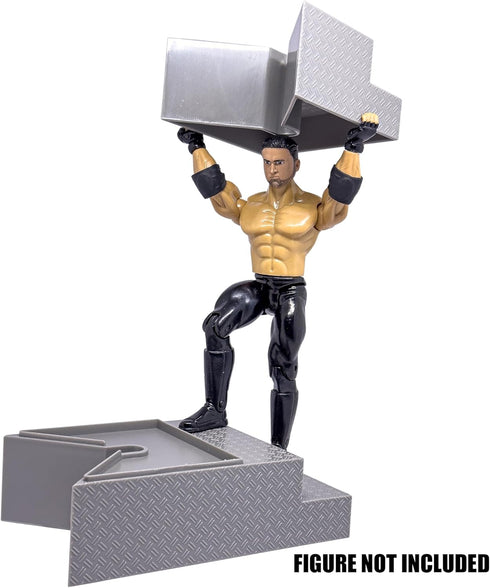 Deluxe Gray Breakable Ring Stairs for Wrestling Action Figure Rings...