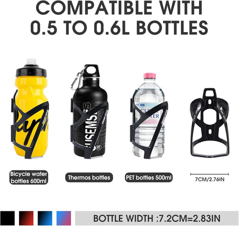 Bike Water Bottle Cage, Durable Ultralight Plastic Water Drink Holder Rack, Lightweight PC Water Bottle Holder for Bicycle, Cycling Bottle Holder ...