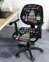 Happy Birthday Office Chair Cover - Stretch Rotating Computer Chair Seat Back Covers, Birthday Gifts Cake Balloons Black Desk Chair Covers Stretch...
