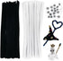 Cldamecy 100 Pcs Black & 100 Pcs White Pipe Cleaners Set with 20 pcs Googly Eyes,Chenille Stems Pipe Cleaners Supplies for Kids DIY Craft Projects...