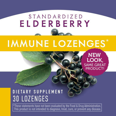 Nature's Way Sambucus Immune Elderberry Lozenges* with Vitamin C, Echinacea, & Zinc, 30 Lozenges...