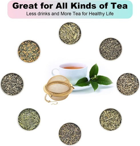 Tea Ball Infuser with Chain;; Premium Stainless Steel Fine Mesh Screen Tea Strainer Filters Colander Cullender Sieve Infusion Steeper Maker for Lo...
