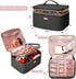 Large Travel Makeup Bag - Double-Layer Cosmetic Organizer for Brushes and Toiletry Essentials, Ideal for Women...