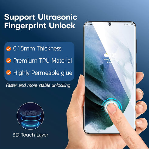 Rayboen for Samsung Galaxy S21 Plus Case with 2X Soft Screen Protector, Crystal Clear Hybrid Designed Protective Shockproof Slim Phone Cover for G...