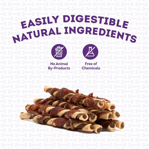IncrediChews Stick w/Duck Meat Wrap Dog Chew Treats - 10 Count/1 Pack...