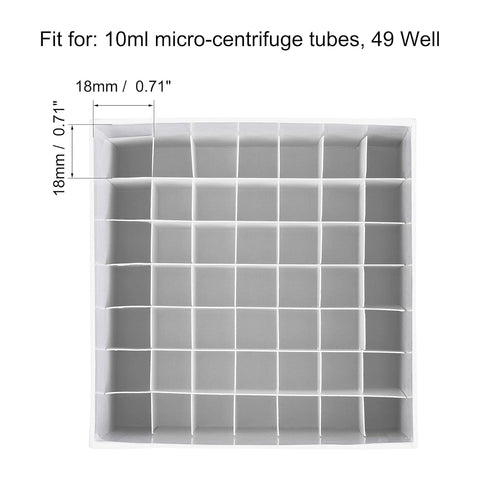 uxcell Centrifuge Tube Freezer Storage Box 49-Well Cardboard Holder White for 10ml 18mm Dia Micro Centrifuge Tubes...