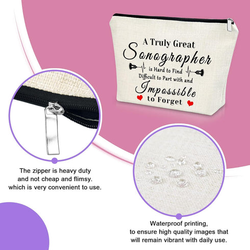 Sonographer Ultrasound Technician Gifts Makeup Bag Sonographer Gifts for Women Sonographer Appreciation Gift Cosmetic Bag Retirement Gift Birthday...