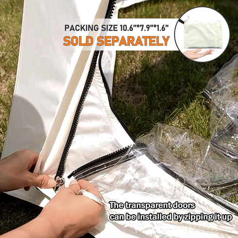 Transparent Doors Replacement for AYAMAYA Screen Tent, to Make a Bubble Tent Weather Proof Pod - You can Enjoy The Rainy Days!...