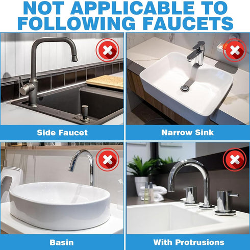 5° Slope Kitchen Sink Splash Guard, 17" Silicone Faucet Handle Drip Catcher Tray, Multipurpose for Kitchen Dish Drying Mats Sponge Holder and Bath...