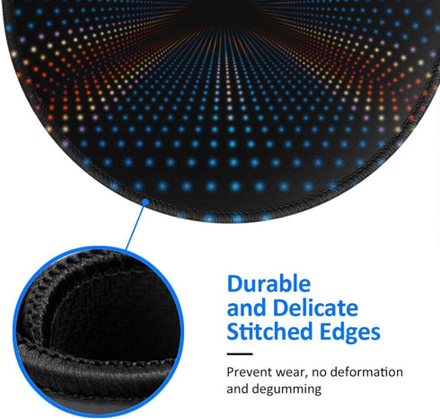 Mouse Pad, Triangular Polka Dots Tunnel Mouse Pads Mousepad, Anti-Slip Rubber Mouse Mat Desk Pad for Gaming Office Laptop Computer...