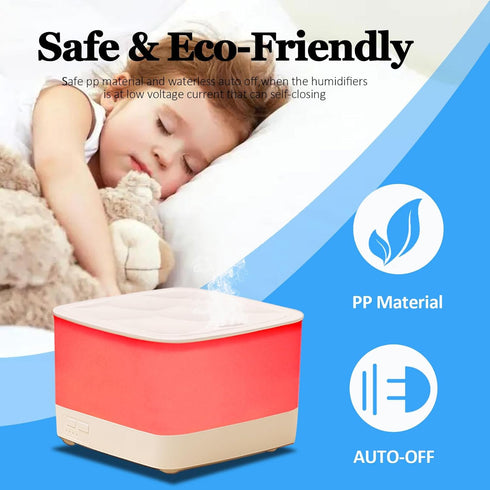 Humidifiers for Bedroom Large Room Baby Home Office Plant,800ml Quiet Aromatherapy Essential Oil Diffusers Cute Portable Ultrasonic Cool Mist Humi...