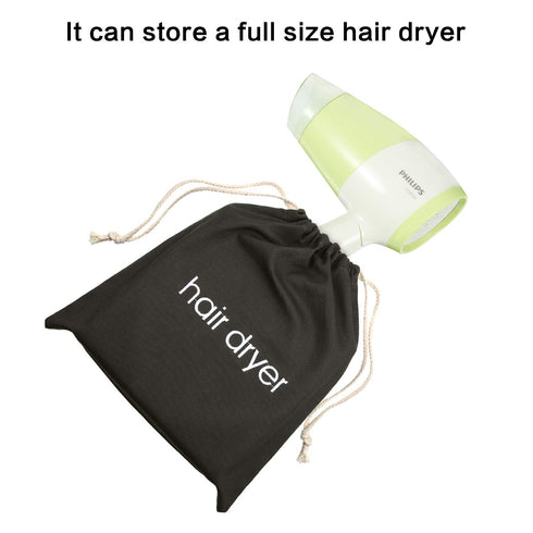 Hair Dryer Bags Drawstring Bag Hairdryer Container, 11.8 by 13.8 Inch(Cotton,Gray)...