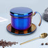 Coffee Drip Filter Pot Stainless Steel Vietnamese Style Coffee Maker Pot Coffee Drip Brewer for Home Kitchen Office Outdoor(blue)...