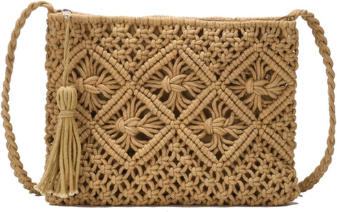 Handwoven Bag Clutch Purses for Women Tassel Straw Envelope Handbag Vintage Summer Beach Bag...